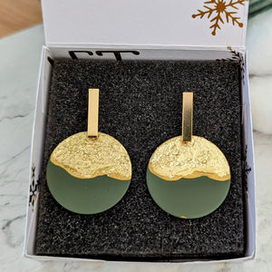 Boucles d'oreilles "Ninon" Kaki