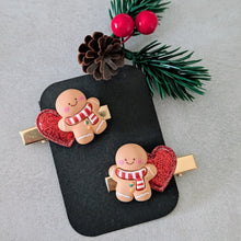Charger l&#39;image dans la galerie, Barrettes x2 &quot;Bonhomme pain d&#39;épice&quot;