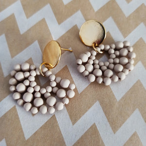 Boucles d'oreilles "Clémence" Beige -50%