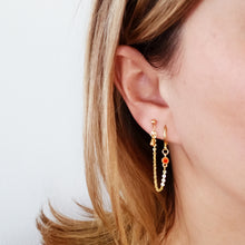 Charger l&#39;image dans la galerie, Boucles d&#39;oreilles double &quot;Flora&quot; Orange