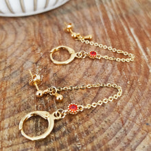 Charger l&#39;image dans la galerie, Boucles d&#39;oreilles double &quot;Flora&quot; Orange