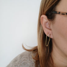 Charger l&#39;image dans la galerie, Boucles d&#39;oreilles double &quot;Clémentine&quot; Noir