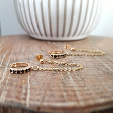 Charger l&#39;image dans la galerie, Boucles d&#39;oreilles double &quot;Clémentine&quot; Noir
