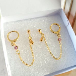 Boucles d'oreilles "Flora" Rose Poudré