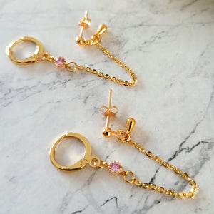Boucles d'oreilles "Flora" Rose Poudré