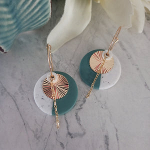 Boucles d'oreilles"Aya" Vert d'eau